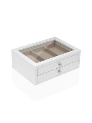 BOÎTE À BIJOUX EN BOIS BLANC MODÈLE LIRA