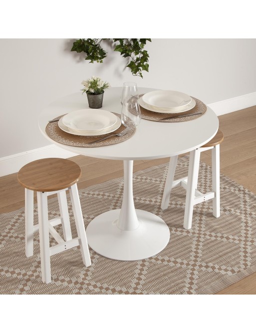 WHITE KITCHEN TABLE MODEL BREA 100 CM