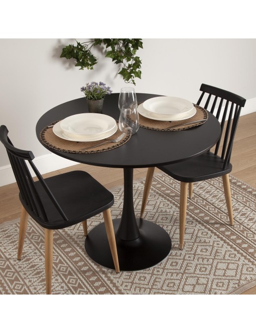 MESA NEGRA DE COCINA MODELO BREA 100 CM