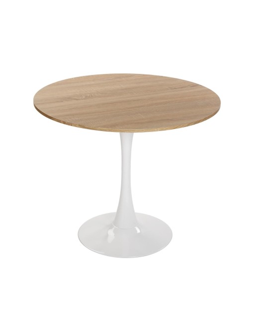 MESA DE COCINA BLANCA Y MADERA MODELO BREA 100 CM