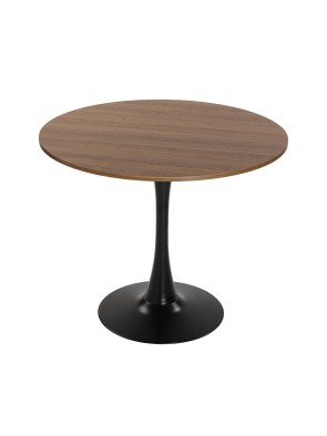 BLACK AND WOOD KITCHEN TABLE MODEL BREA 100 CM
