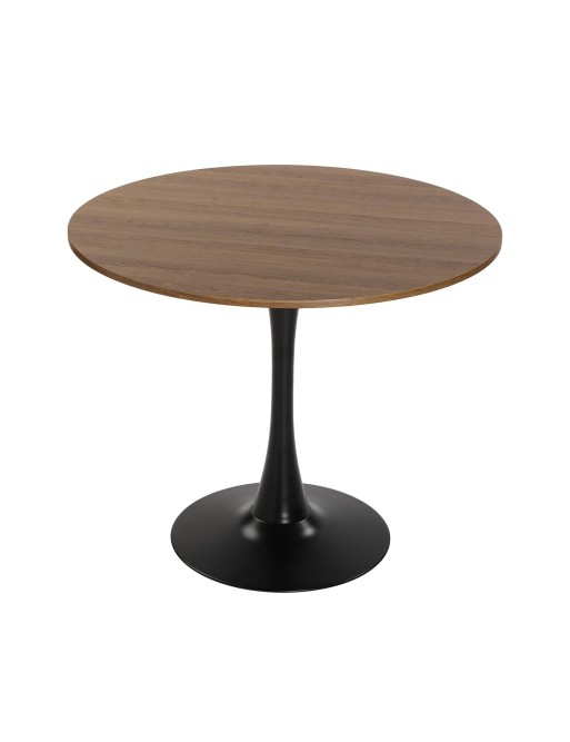 BLACK AND WOOD KITCHEN TABLE MODEL BREA 100 CM BLACK AND WOOD KITCHEN TABLE MODEL BREA 100 CM