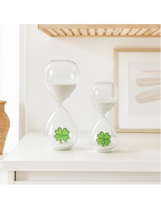 RELOJ DE ARENA MODELO TREBOL 30 MIN