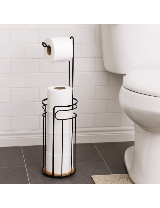 BLACK BATHROOM ROLL HOLDER MODEL HOOP