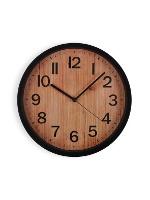 SCHWARZE WANDUHR UND MODELL IN HOLZOPTIK KAIA 30 CM