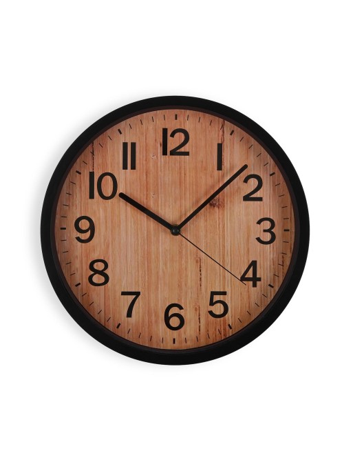 SCHWARZE WANDUHR UND MODELL IN HOLZOPTIK KAIA 30 CM SCHWARZE WANDUHR UND MODELL IN HOLZOPTIK KAIA 30 CM