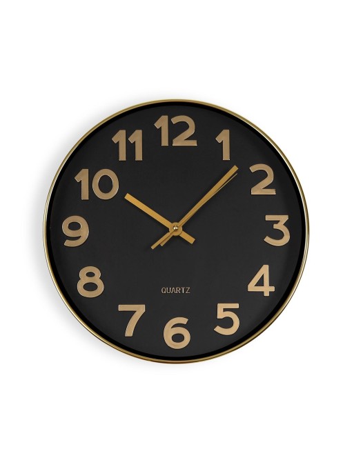 GOLD AND BLACK WALL CLOCK MODEL VELIA 30 CM GOLD AND BLACK WALL CLOCK MODEL VELIA 30 CM