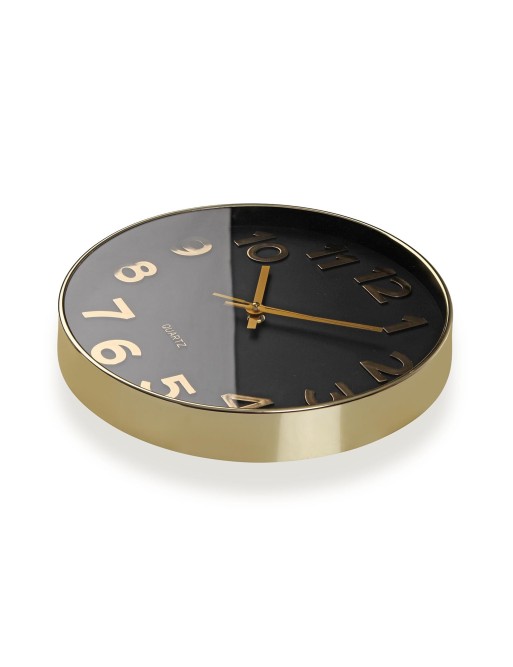 GOLD AND BLACK WALL CLOCK MODEL VELIA 30 CM GOLD AND BLACK WALL CLOCK MODEL VELIA 30 CM