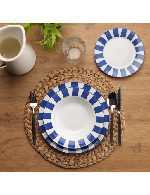 TABLEWARE SET WITH 18 PIECES BLUE MODEL MAIKA