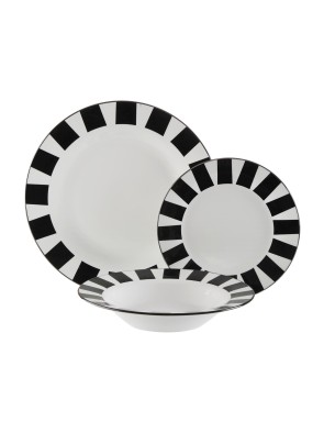 BLACK TABLEWARE WITH 18 PIECES MODEL MAIKA