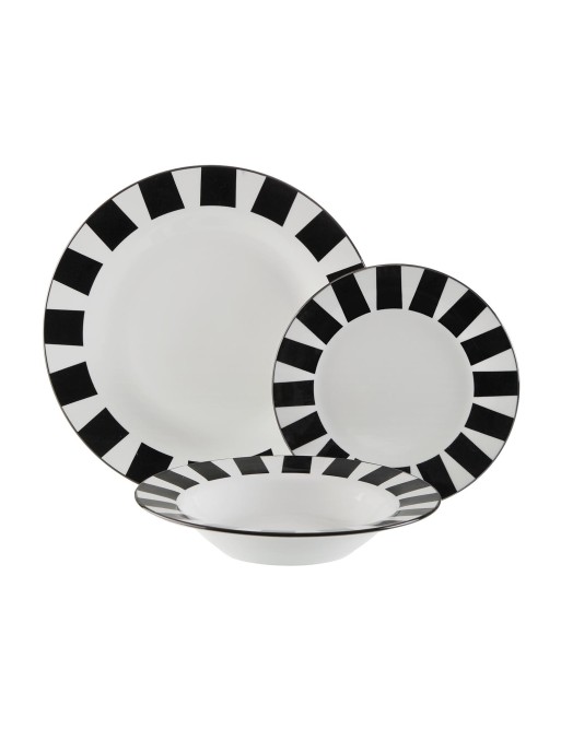 BLACK TABLEWARE WITH 18 PIECES MODEL MAIKA