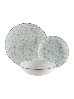 SERVICE DE VAISSELLE AVEC 18 PIÈCES MODÈLE FIORA TURQUOISE