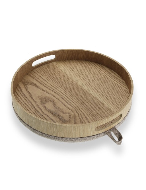 SET DE 2 PUFFS CON BANDEJA MODELO OLIVER BEIGE