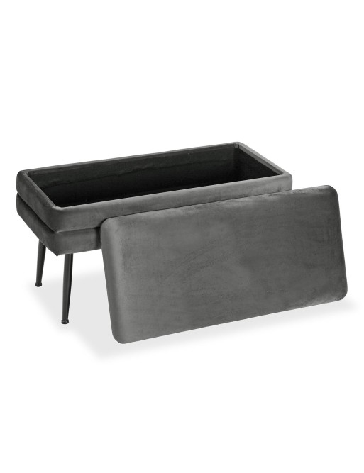 PIE DE CAMA CON ALMACENAJE GRIS OSCURO MODELO SAVIA