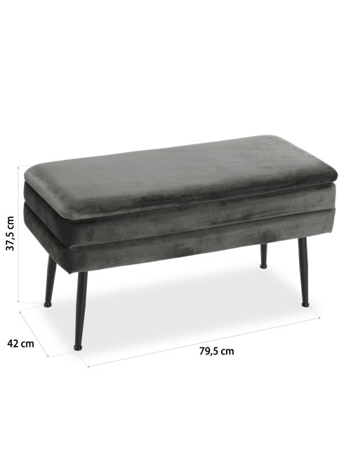 DARK GRAY SAP MODEL BED FOOT WITH STORAGE