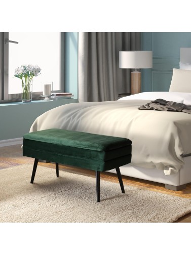 PIE DE CAMA CON ALMACENAJE VERDE MODELO SAVIA