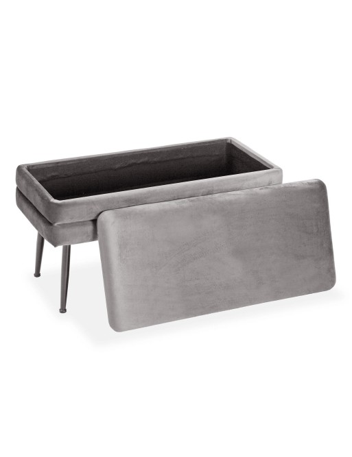 PIE DE CAMA CON ALMACENAJE GRIS CLARO MODELO SAVIA