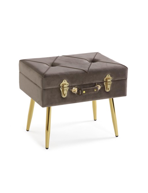 HELLGRAUES BETT-TRITTBRETT MIT STAURAUM MODELL VELURA