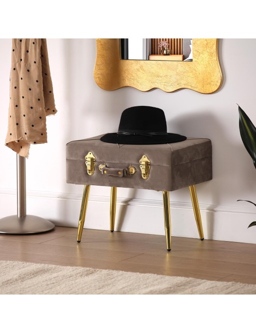 HELLGRAUES BETT-TRITTBRETT MIT STAURAUM MODELL VELURA