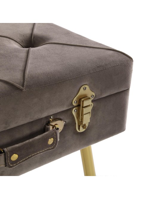 PIE DE CAMA CON ALMACENAJE GRIS CLARO MODELO VELURA PIE DE CAMA CON ALMACENAJE GRIS CLARO MODELO VELURA