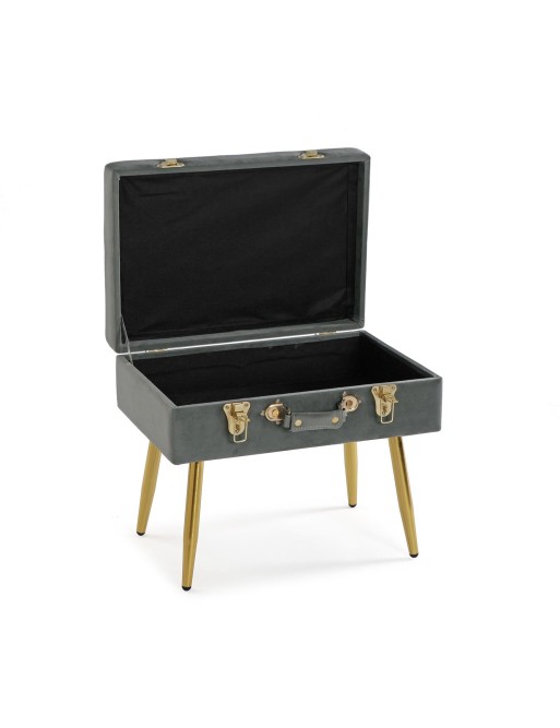 SOMMIER GRIS FONCÉ AVEC RANGEMENT MODÈLE VELURA