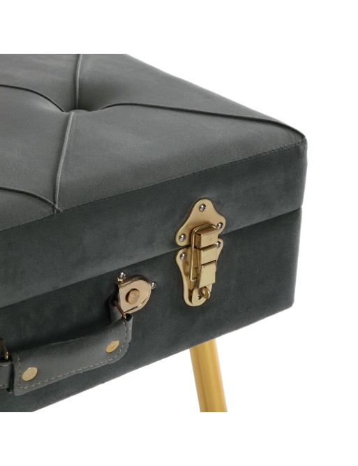 PIE DE CAMA CON ALMACENAJE GRIS OSCURO MODELO VELURA