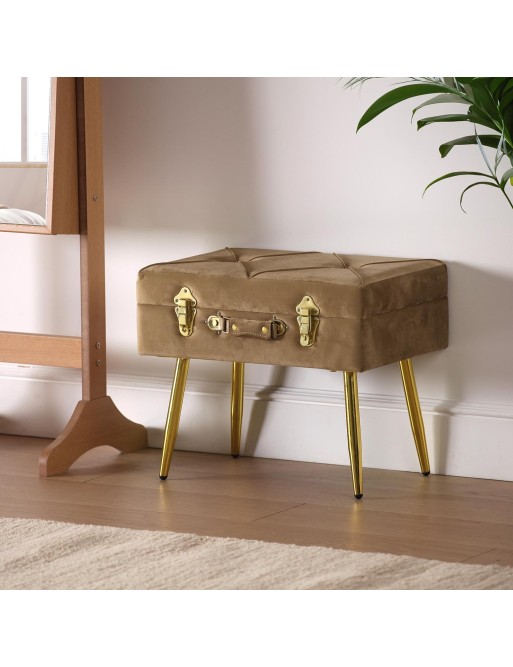 FOOT OF BED WITH STORAGE BROWN MODEL VELURA