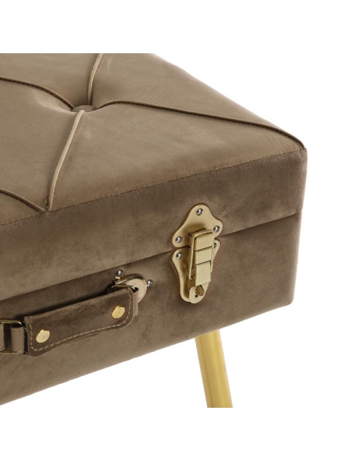 BETTFUSS MIT ABLAGE BRAUNES MODELL VELURA