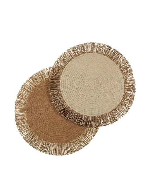 BEIGE FRINGED PLACEMAT
