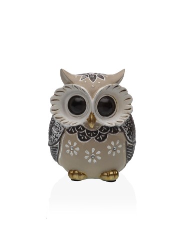 DEKORATIVE FIGUR EULE MODELL BRAUN TÖNE 11 CM
