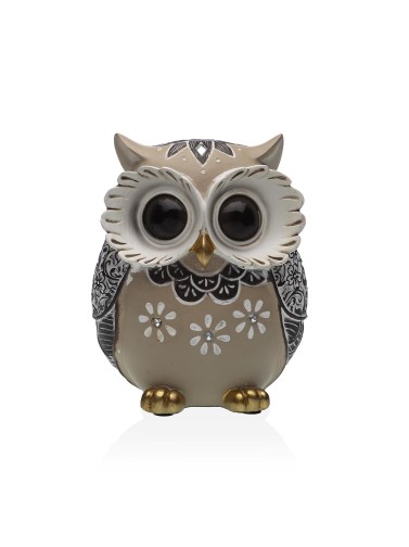 DEKORATIVE FIGUR EULE MODELL BRAUN TÖNE 13,5 CM