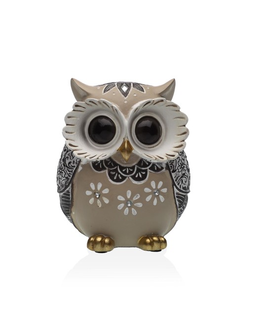 DECORATIVE FIGURE OWL MODEL BROWN TONES 13.5 CM