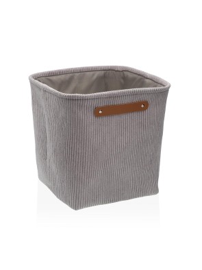 CESTA QUADRADA MODELO CORDÉ GRIS CLARO 31x31x31 CM