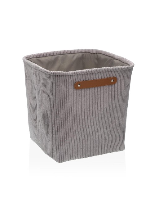 CESTA QUADRADA MODELO CORDÉ GRIS CLARO 31x31x31 CM
