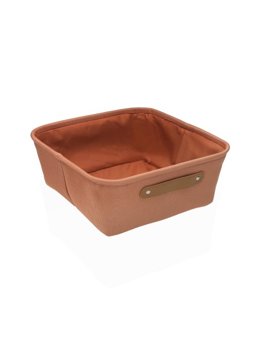 CESTA CUADRADA MODELO CORDÉ TEJA 32x32x13,5 CM