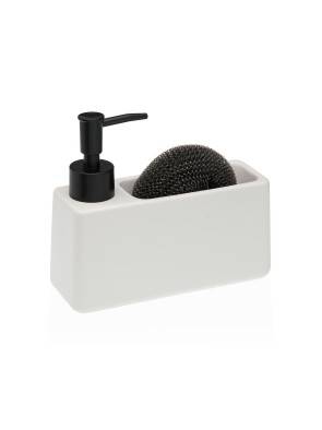 WHITE SPONGE AND SOAP HOLDER