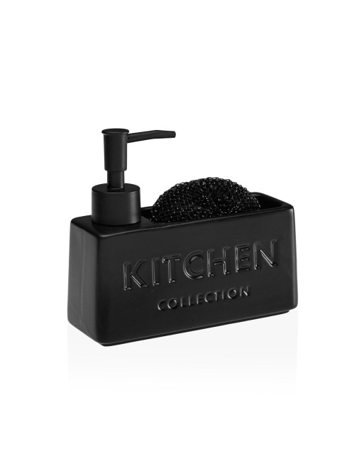 DISPENSADOR DEJABON CON ESTROPAJERO MODELO KITCHEN NEGRO
