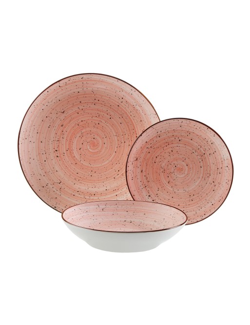 GESCHIRRSET MIT 18 TEILEN CORALIA PINK MODELL