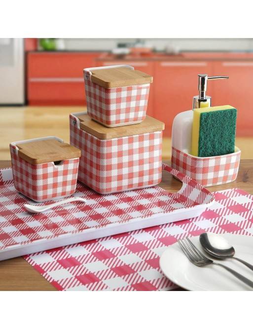 COUPE D’INFUSION MODÈLE VICHY ROUGE COUPE D’INFUSION MODÈLE VICHY ROUGE