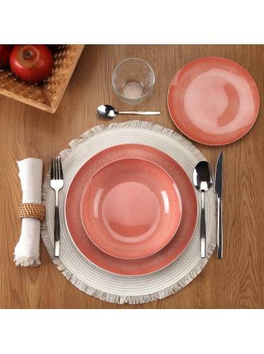 TABLEWARE SET WITH 18 PIECES ORBEA PINK MODEL