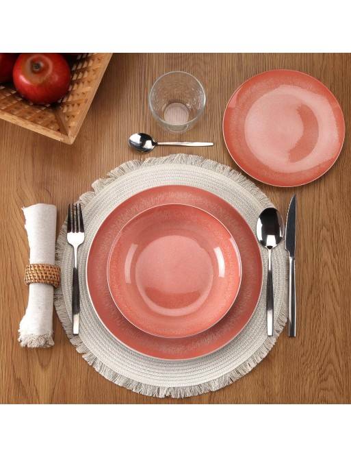 TABLEWARE SET WITH 18 PIECES ORBEA PINK MODEL TABLEWARE SET WITH 18 PIECES ORBEA PINK MODEL