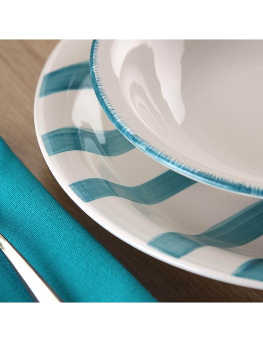 SET DE VAISSELLE DE 18 PIÈCES MODÈLE SELMA BLEU