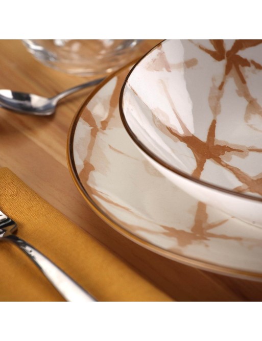 VAISSELLE CRUZELA JAUNE 18 PIÈCES