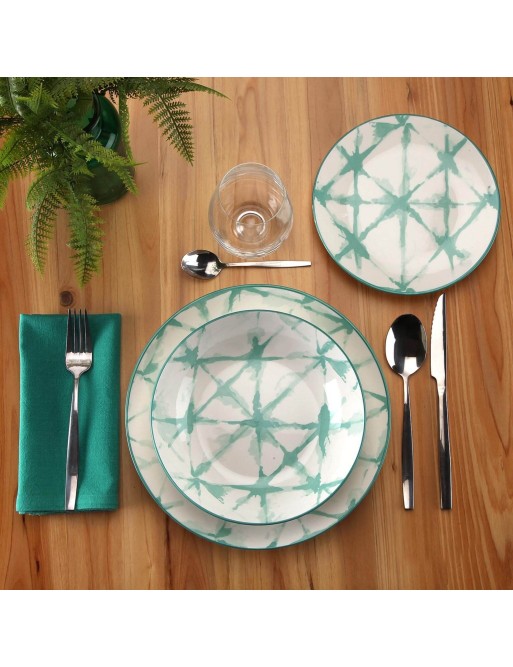 VAJILLA DE18 PIEZAS MODELO CRUZELA TURQUESA VAJILLA DE18 PIEZAS MODELO CRUZELA TURQUESA