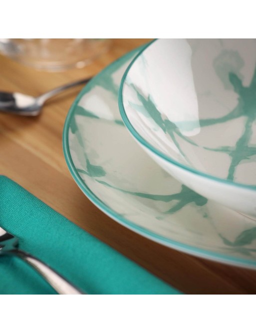 VAJILLA DE18 PIEZAS MODELO CRUZELA TURQUESA VAJILLA DE18 PIEZAS MODELO CRUZELA TURQUESA