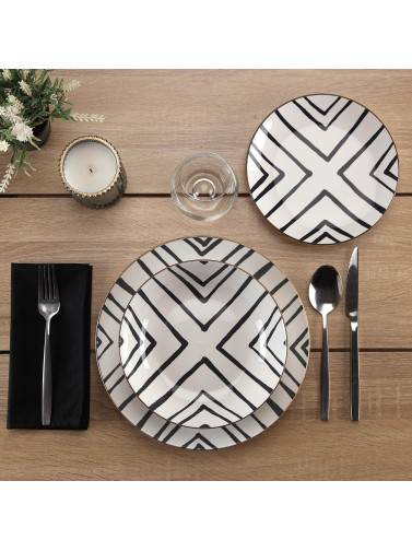 SERVICE DE TABLE ZENIS GRIS DE 18 PIÈCES