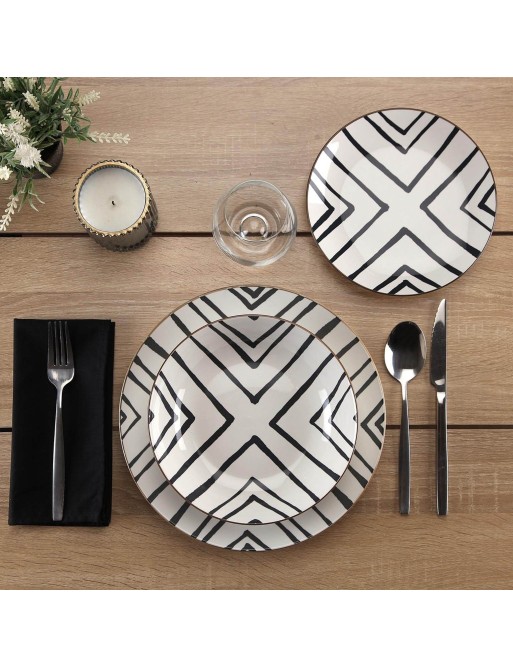 VAJILLA DE 18 PIEZAS MODELO ZENIS GRIS