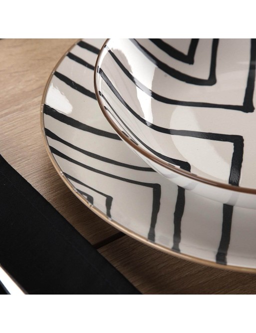 VAJILLA DE 18 PIEZAS MODELO ZENIS GRIS