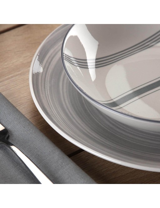 VAJILLA DE 18 PIEZAS MODELO GRAVEL