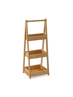 Bathroom shelf with wheels, 3 shelves. Model Bamboo